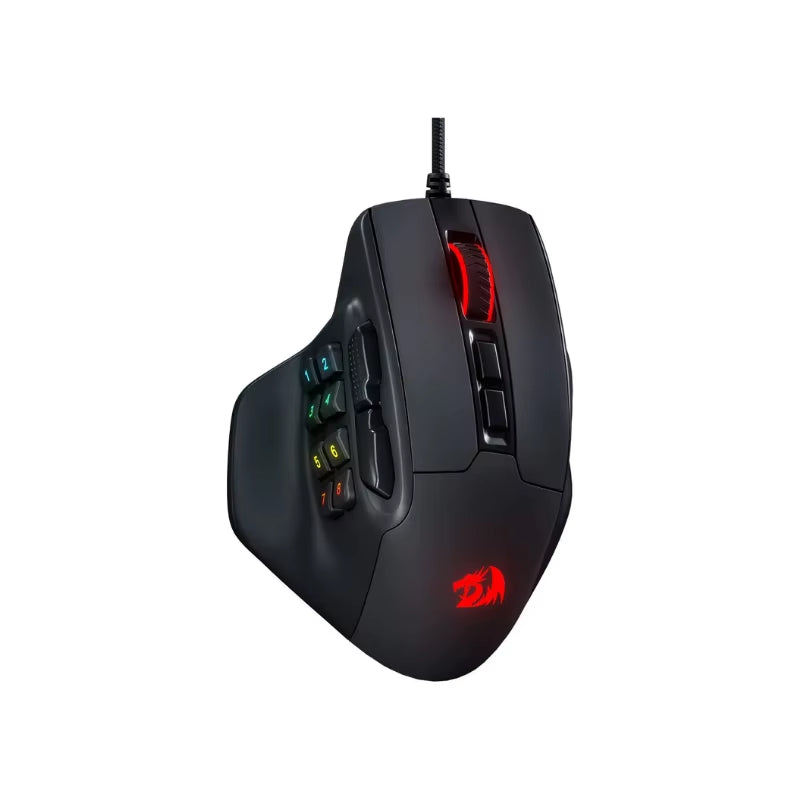 M811 Aatrox MMO Gaming Mouse, 15 Programmable Buttons Wired RGB Gamer Mouse W/ Ergonomic Natural Grip Build