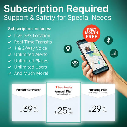 Personal GPS Tracker for Kids, Teen, Autism, Special Needs, Elderly, Dementia - 2-Way Auto-Answer Speakerphone & SOS Button - Nationwide Coverage - School Bus Tracking and Easy-To-Use App